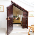 Simple fashion exterior swinging doors double door made of 100% solid red oak wood